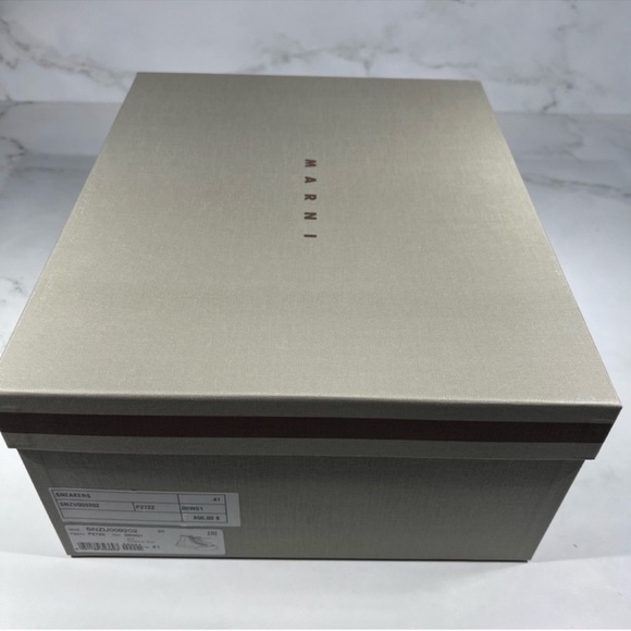 Marni Pablo High Top Logo White Leather Sneakers - Picture 11 of 12